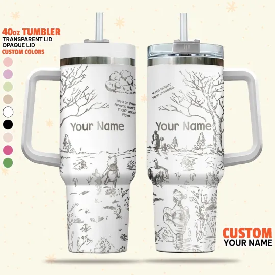 Discover Custom Disney Winnie the Pooh Nostalgia Vintage Tumbler, Disney Characters Chris