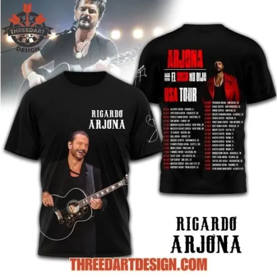 Discover Ricardo Arjona USA Tour 2026 3D T-Shirt for Men Women
