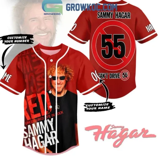 Discover Sammy Hagar Red My Uncensored Life in Rock Personalized Baseball Jersey