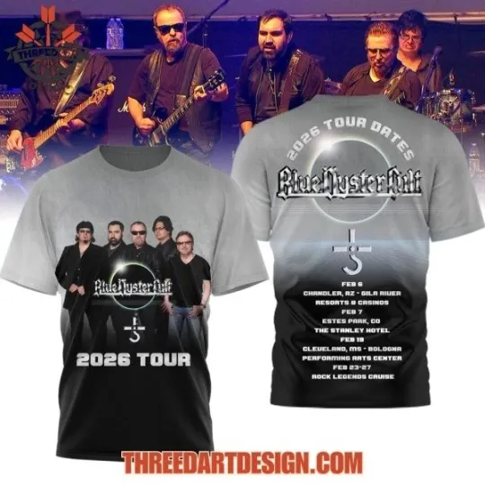 Discover Blue Oyster Cult 2026 Tour All Over Print Unisex T-Shirt