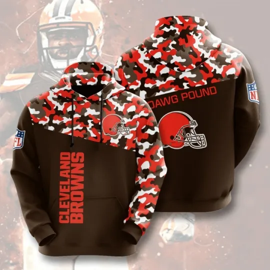 Cleveland Football Brownss Team Hoodie Lightweight Unisex Adult