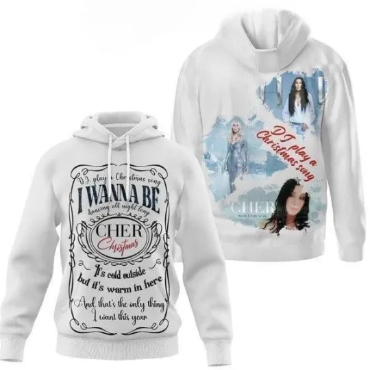 Discover Cher DJ Play A Christmas Song Hoodie 3D