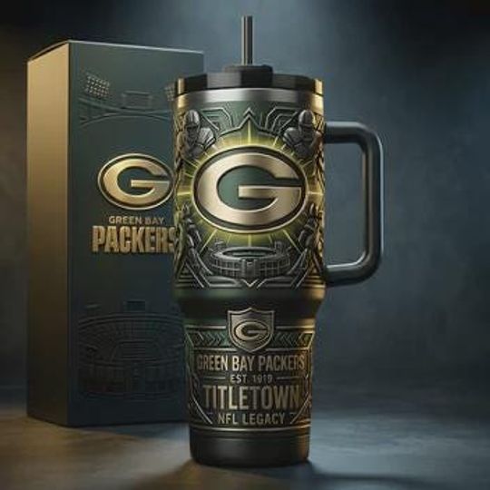 Green Bay Packers Stainless Steel Tumbler with Handle 40 oz