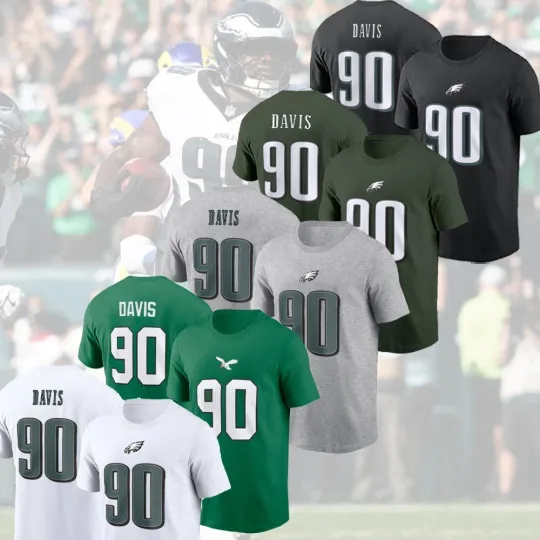 Discover Jordan Davis #90 Philadelphia Name & Number Player Gift For Fans