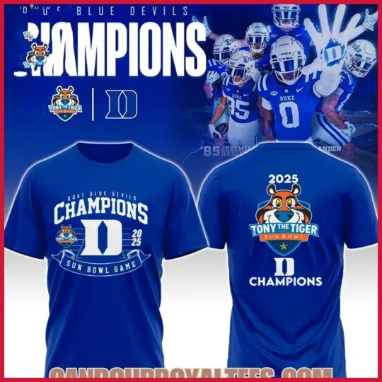 Discover Duke Blue De*vils 2025 Sun Bowl Champions Full Size S_5XL For Fans