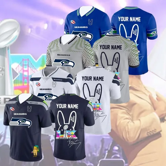 Seattle Seahawks & Bunny Benito Bowl AOP Custom Gift Fan
