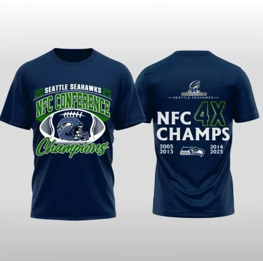 HOT NEW Seattle Seahawks 2026 NFC Conference Champions 4X T-Shirt VK09012