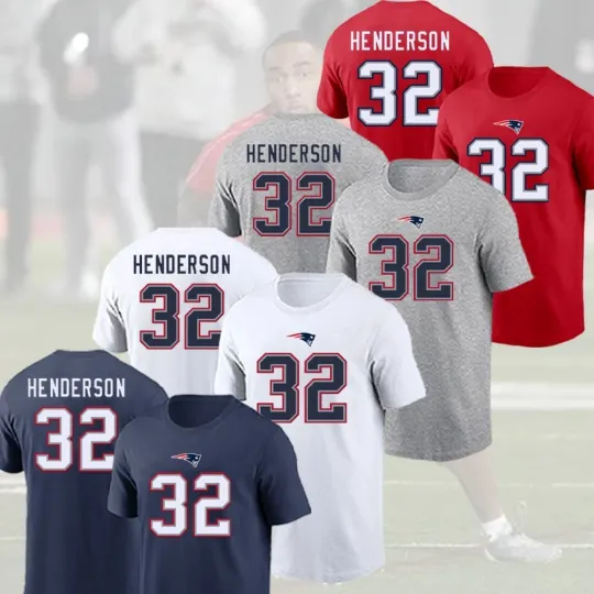 Discover 2025 TreVeyon Henderson #32 New England Name & Number Gift For Fans
