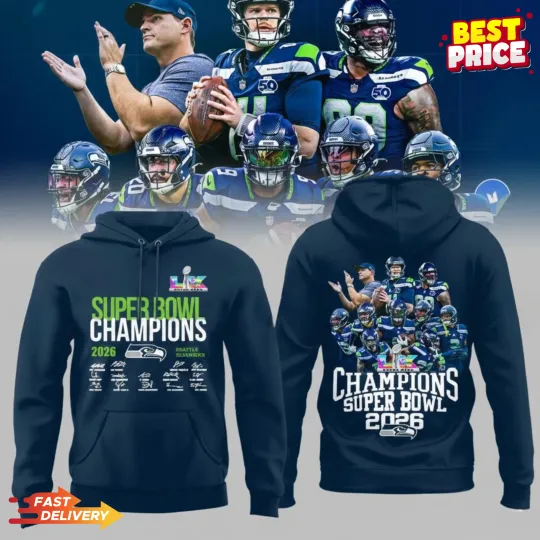 Discover Seattle Seahawks 2026 Champions SBowl Hoodie, Fan Gift