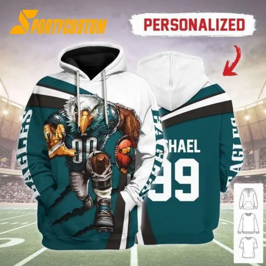 Personalized Philadelphia Football Eagless Team Hoodie Lightweight Unisex Adult