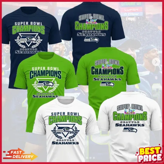 Seattle Seahawks Super Bowl LX Champions 2026 T-Shirt