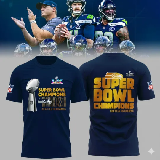 Discover Seattle Seahawks Super Bowl LX Champions 2026 Gold Letters Shirt