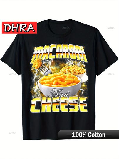 Discover Vintage Funny Graphic T-Shirt Macaroni and Cheese Meme Bootleg Rap Style Punk Boho Graphic Comfy Funny Classic Stylish Unisex