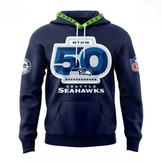 Discover Seahawkss 50th Anniversary Football Hoodie