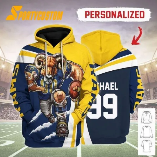 Discover Personalized Los Angeles Football Ramss Team Hoodie Lightweight Unisex Adult