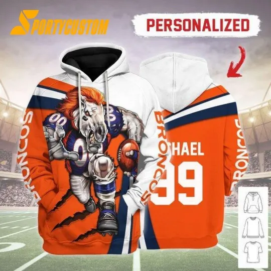 Discover Personalized Denver Football Broncoss Team Hoodie Lightweight Unisex Adult