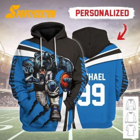 Discover Personalized Carolina Football Pantherss Team Hoodie Lightweight Unisex Adult