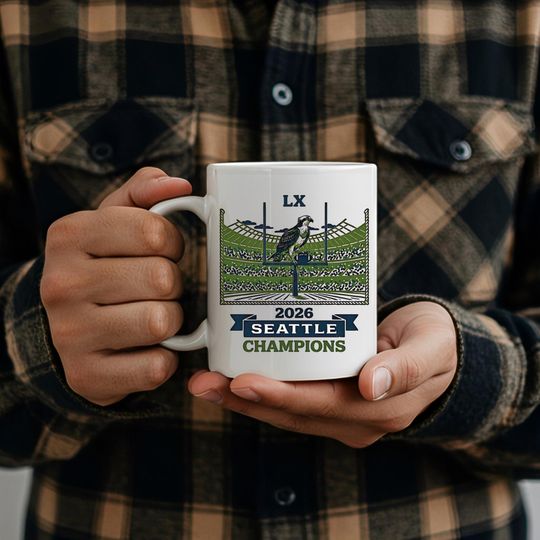 Seattle Football Mug, Vintage Seattle Champions Coffee Mug, Sunday Football Merch, LX Fan Gift