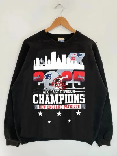 New England Patriots 2025 AFC East Division Champions Crewneck