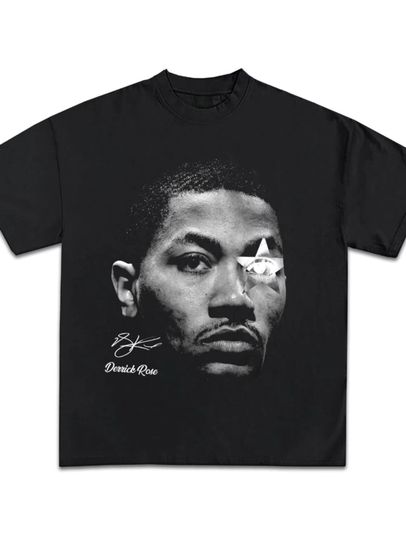 D Rose Graphic T Shirt Y2K Vintage Basketball Rap Premium Heavyweight Shirt Fashion T-shirt Round Neck Short Sleeve Top
