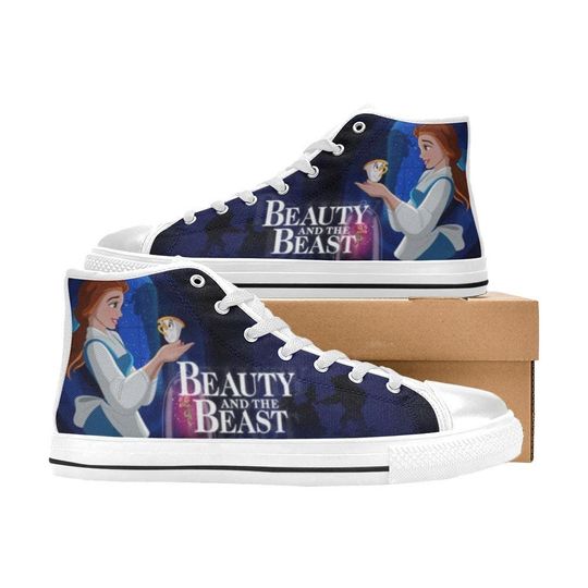 Discover Beauty and The Beast High Top Shoes Sneakers for Men and Women