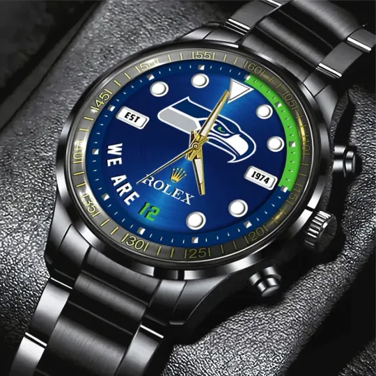 Discover Seahawks Black Stainless Steel Watch