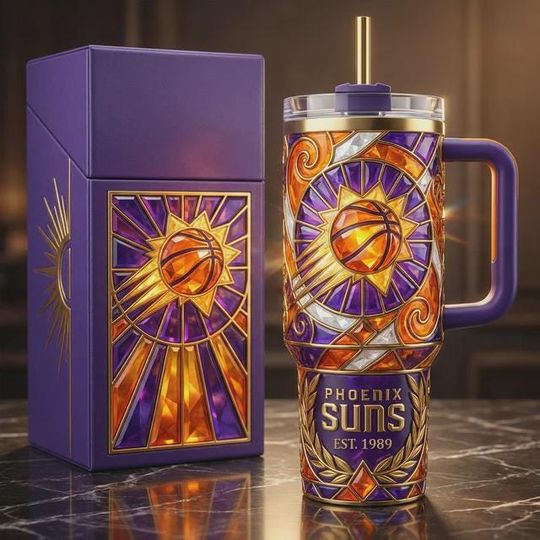 Discover Phoenix Suns Stainless Steel Tumbler with Handle, NBA Basketball Fan Gift, Phoenix Suns Collector Cup
