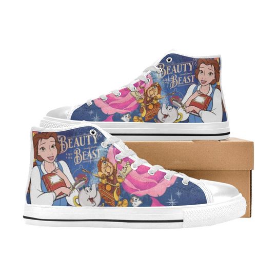 Discover Beauty and The Beast High Top Shoes Sneakers for Men and Women