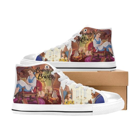 Beauty and The Beast High Top Shoes Sneakers for Men and Women