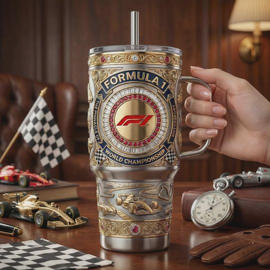 Discover 40oz Luxury Racing Inspired 3D Printed Tumbler With Handle, Motorsport Stainless Steel Insulated Travel Mug