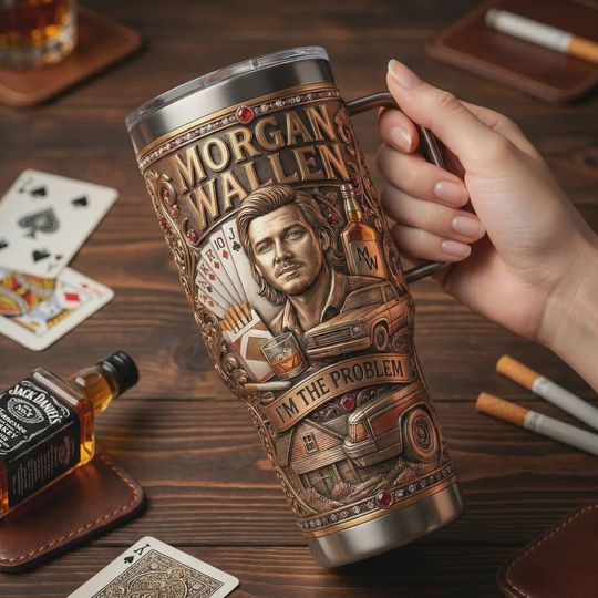 Discover 40oz Country Rebel 3D Printed Tumbler With Handle, Southern Whiskey Inspired Stainless Steel Insulated Travel Mug