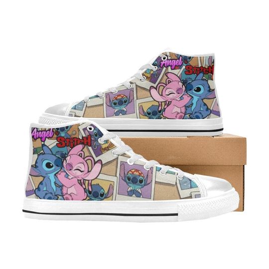 Stitch and Angel High Top Shoes Sneakers for Men and Women