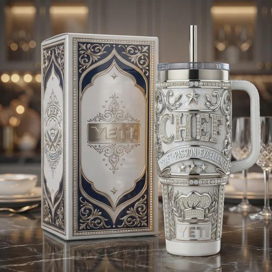 Discover 40oz Chef 3D Printed Tumbler With Handle, Kitchen Culinary Stainless Steel Insulated Mug, Gift For Chef