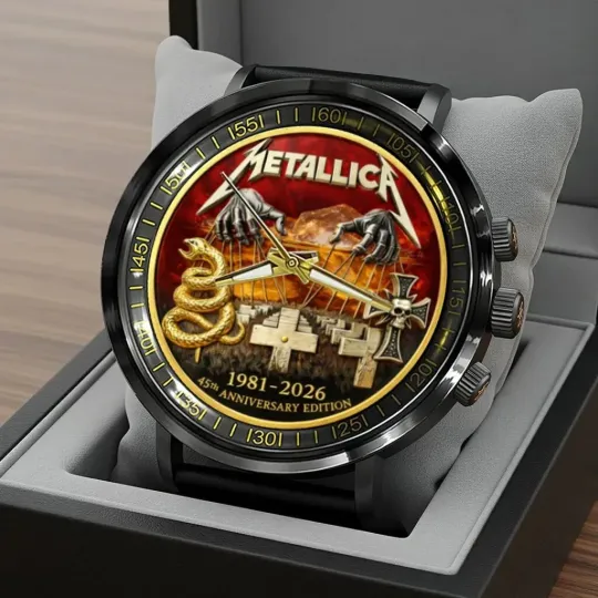 Discover Metallica 45th Anniversary Black Stainless Steel Watch