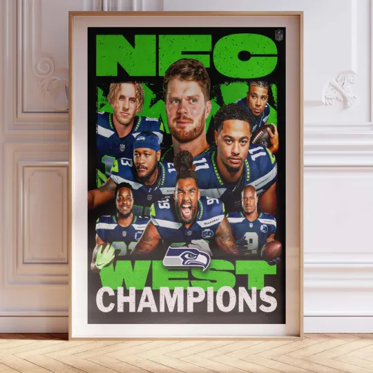 Discover Seattle Seahawks NFC West Champions football Football Poster 2023