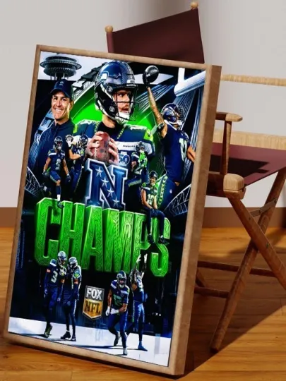 Discover Seattle Seahawks Champions Tribute football Football Action Art Poster
