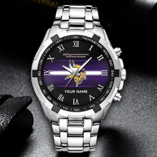 Discover Personalized Minnesota Football Vikingss Team Alloy Men Quartz Watch Gift