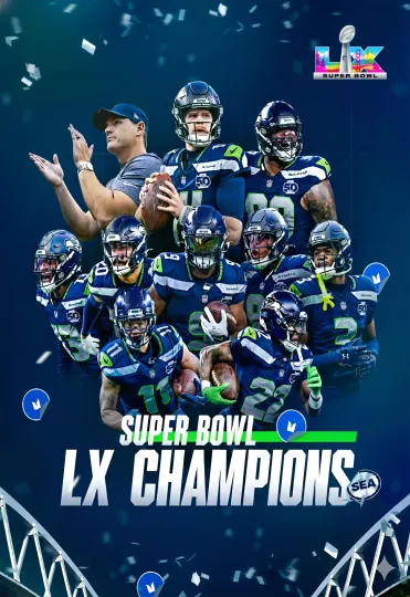 Discover Seattle Seahawks Super Bowl LX Champions Poster