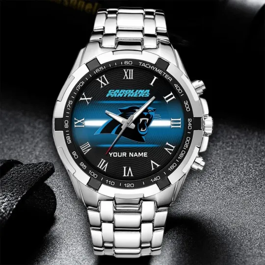 Discover Personalized Carolina Football Pantherss Team Alloy Men Quartz Watch Gift