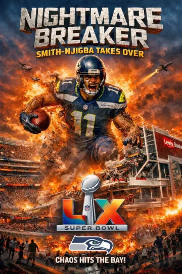 Discover Jaxon Smith-Njigba Seattle Seahawks 4x6 Super Bowl LX Smashing Levi Stadium