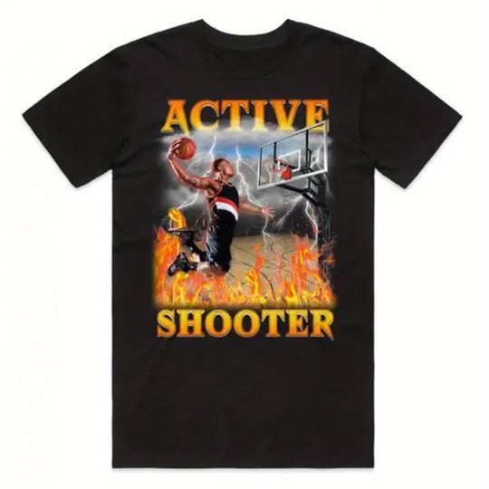 Discover Active Shooter T-shirt Top Fun Meme Basketball Dunk Sports Gift Neutral, Fashionable