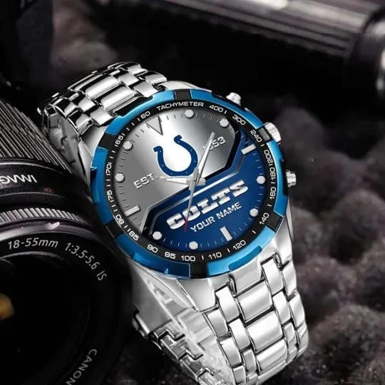Discover Personalized Indianapolis Football Coltss Team Alloy Men Quartz Watch Gift