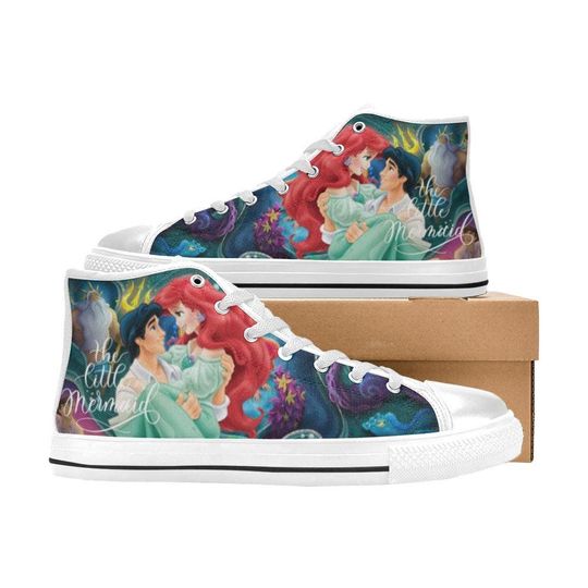 The Little Mermaid High Top Shoes Sneakers for Men and Women