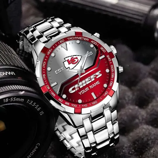 Discover Personalized Kansas City Football Chiefss Team Alloy Men Quartz Watch Gift
