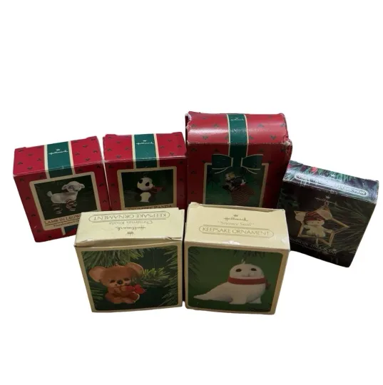 Discover Lot of 6 Vintage HALLMARK Christmas Ornaments With Boxes Keepsake Kittens 1980’s