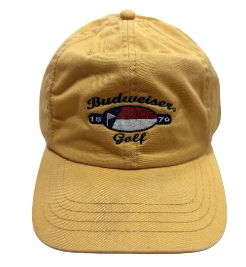 Discover Vintage 2001 Budweiser Golf Hat Cap Strap Back Embroidered Logo Golf  Anheuser
