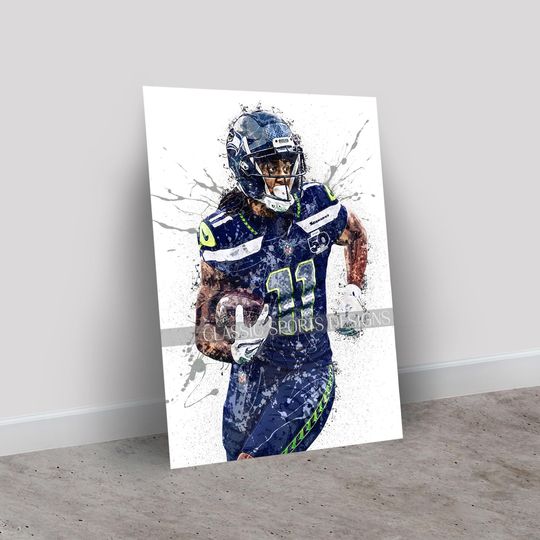 Jaxon Smith-Njigba Poster, Seattle Seahawks, Wall Art Print, Kids Decor, Man Cave Gift, Sports Art