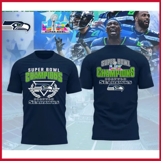 Discover Seattle Seahawks Super Bo.wl LX 2026 Champions T-Shirt