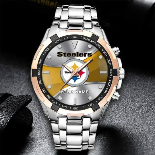 Personalized Pittsburgh Football Steelerss Team Alloy Men Quartz Watch Gift