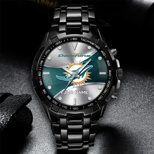 Discover Personalized Miami Football Dolphinss Team Alloy Men Quartz Watch Gift For Him